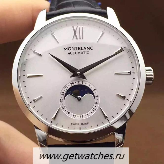 NEW Replica Montblanc Meisterstuck Heritage Moonphase SS SS Markers White Dial 2914