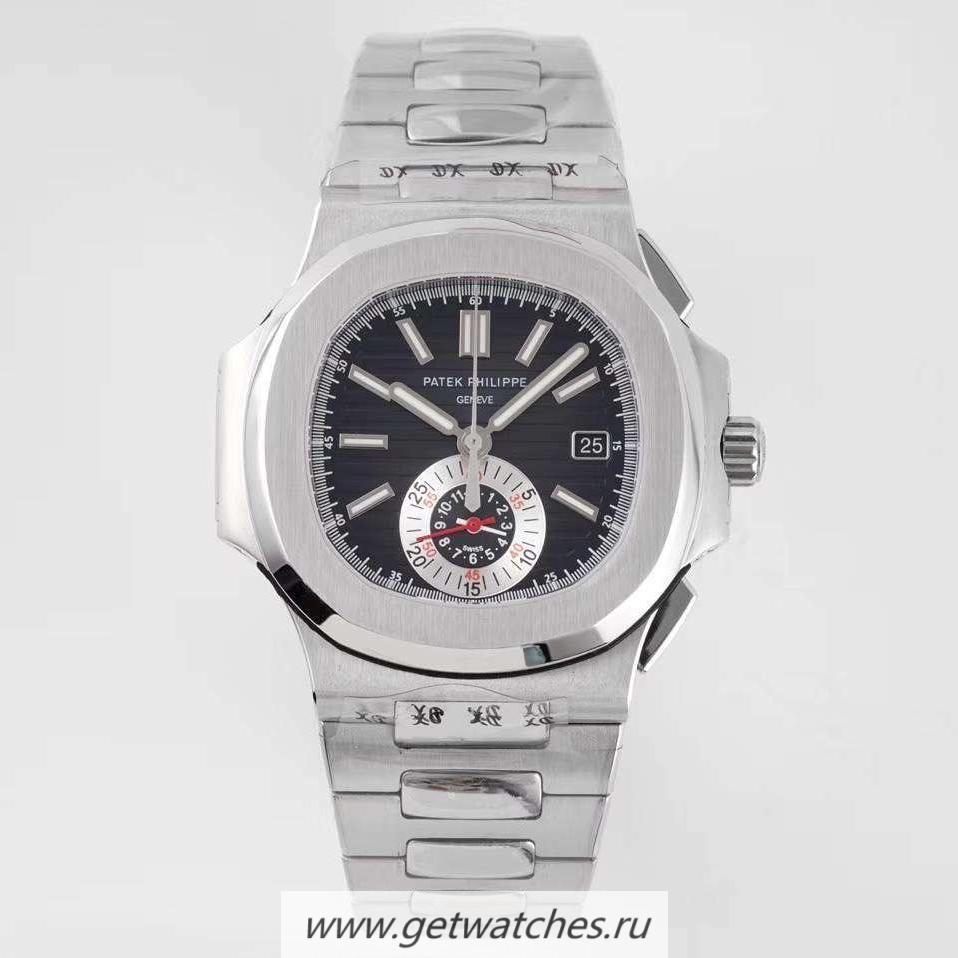 Fake Pat*k Phi1i*pe Nautilus Chrono 5980 3KF V2 SS Black Dial CH28-520C