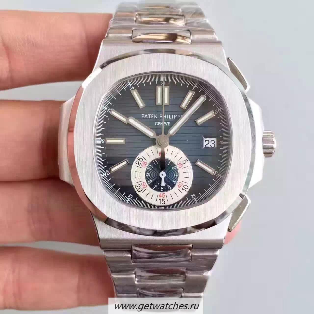 Replica Pat*k Phi1i*pe Nautilus Chrono 5980 JF SS Blue Dial CH28-520C