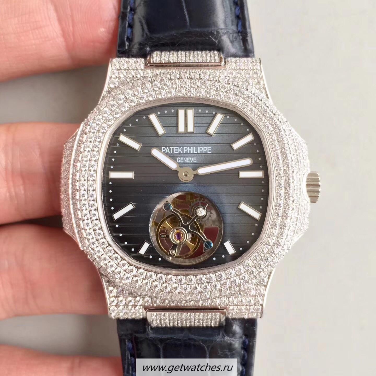 NEW Replica Pat*k Phi1i*pe Nautilus Jumbo 5711 2018 Noob Factory SS & D1am0nds Blue Dial Tourbillon