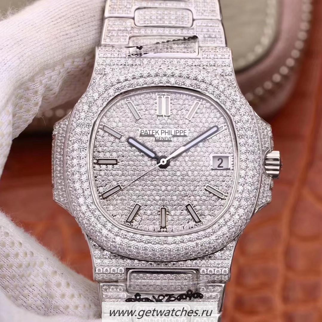 Copy Pat*k Phi1i*pe Nautilus Jumbo 5719/10G-010 DMF SS & D1am0nds D1am0nd Dial 324SC