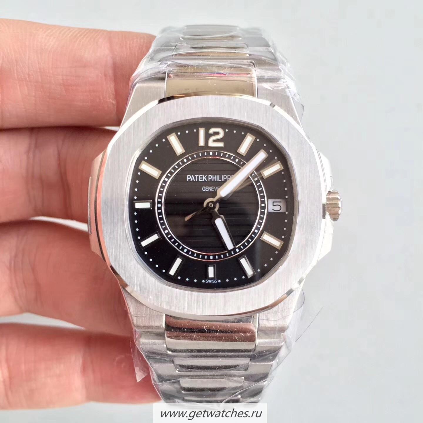 NEW Replica Pat*k Phi1i*pe Nautilus Ladies 7011/1G-010 JJF SS Black Dial Quartz E23-250 S C