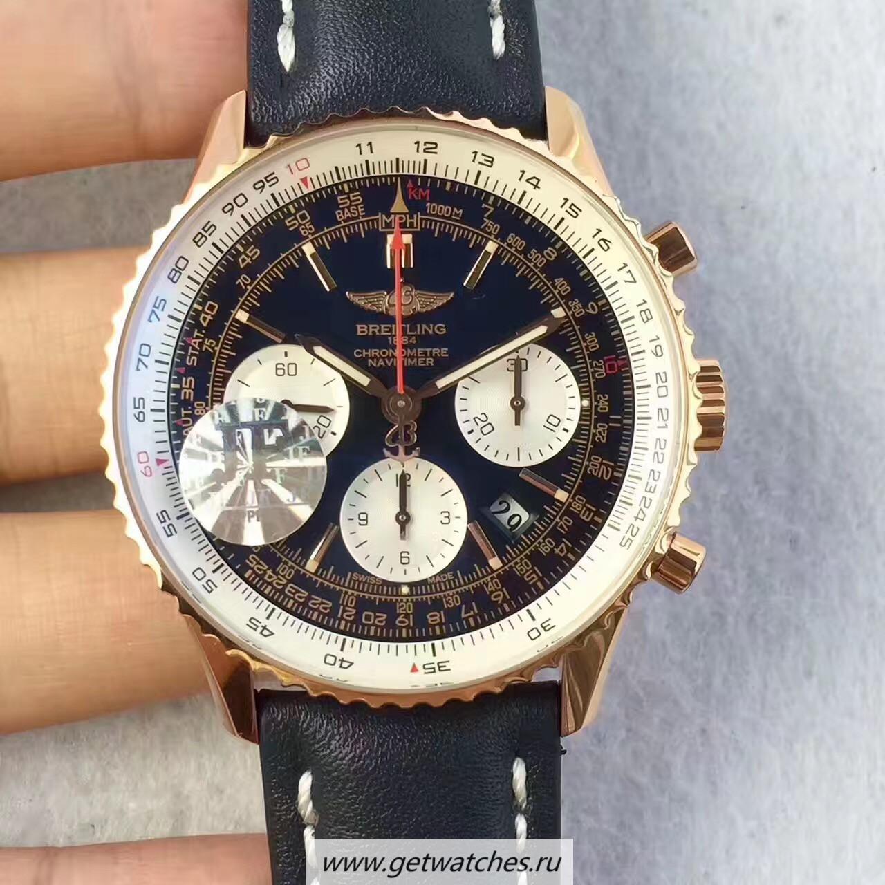 Copy Breitling Navitimer 01 RB012012.BA49.435X.R20BA.1 JF Rose Gold Blue Dial 7750