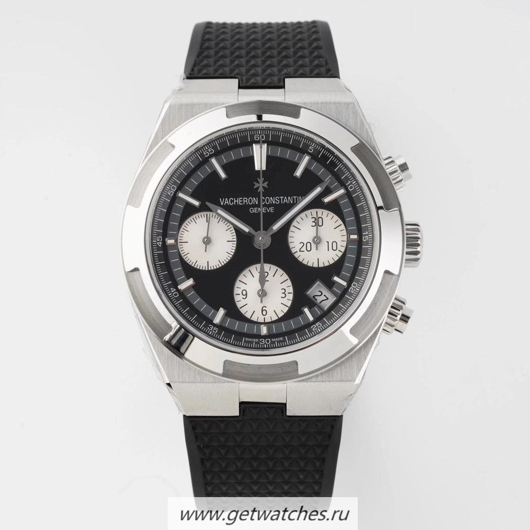 Fake Vacheron C0nstan1n Overseas Chrono 5500V 8F SS Black Dial 5200