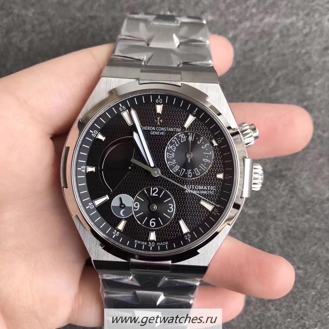NEW Replica Vacheron C0nstan1n Overseas Dual Time 47450/B01A TWAF SS Black Dial 1222 SC