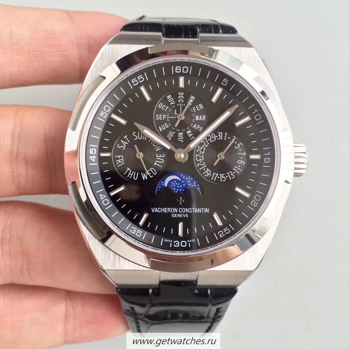 Copy Vacheron C0nstan1n Overseas Ultra Thin Perpetual Calendar 4300V/120G-B102 BF SS Black Dial 1120 QP