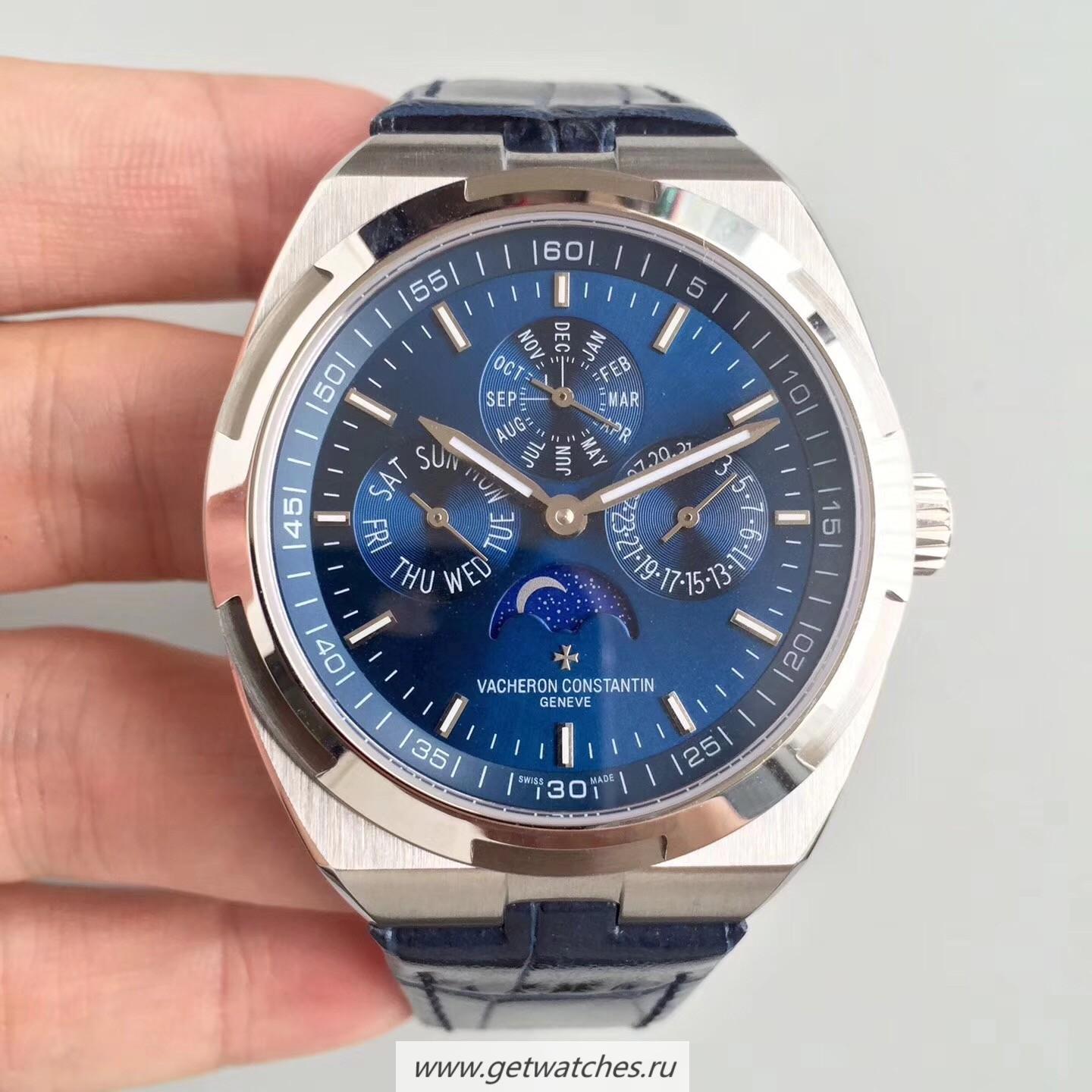 Copy Vacheron C0nstan1n Overseas Ultra Thin Perpetual Calendar 4300V/120G-B102 BF SS Blue Dial 1120 QP