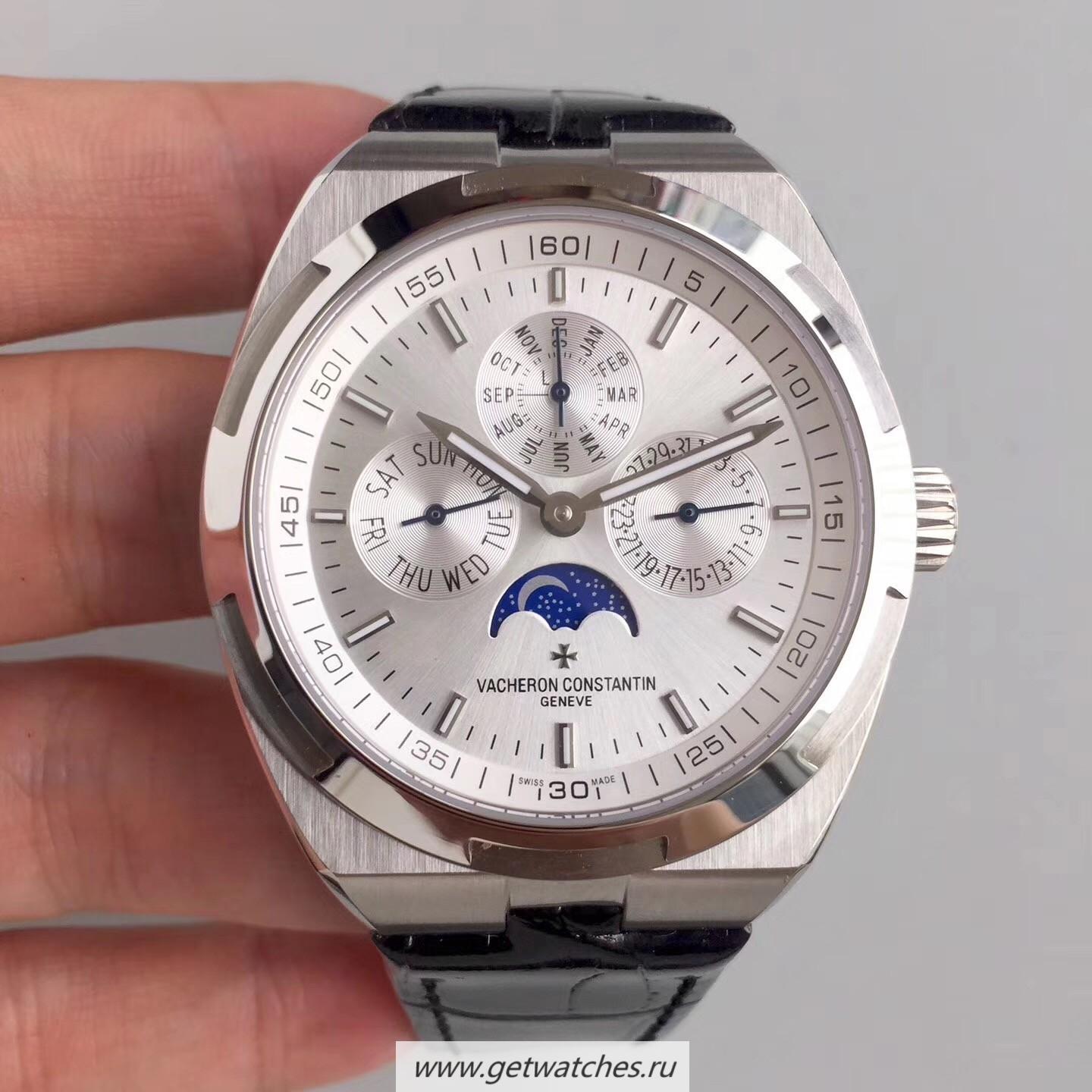 Perfect Replica Vacheron C0nstan1n Overseas Ultra Thin Perpetual Calendar 4300V/120G-B102 BF SS Silver Dial 1120 QP