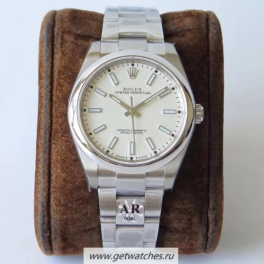 Fake R01ex Oyster Perpetual 39 114300 ARF SS 904L White Dial 3132