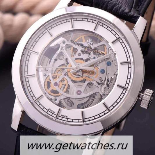 Fake Vacheron C0nstan1n Patrimony SS Skeleton & White Dial 2824