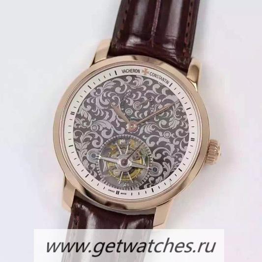 NEW Replica Vacheron C0nstan1n Patrimony Tourbillon Rose Gold White Dial Tourbillon