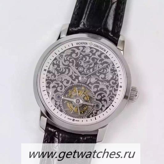 Best Price Vacheron C0nstan1n Patrimony Tourbillon SS White Dial Tourbillon