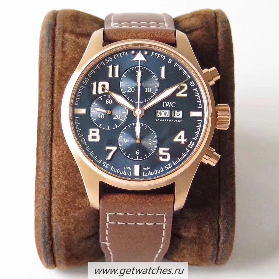 Copy IWC Pilot Chrono Edition Le Petit Prince IW377721 ZF Rose Gold Blue Dial 7750