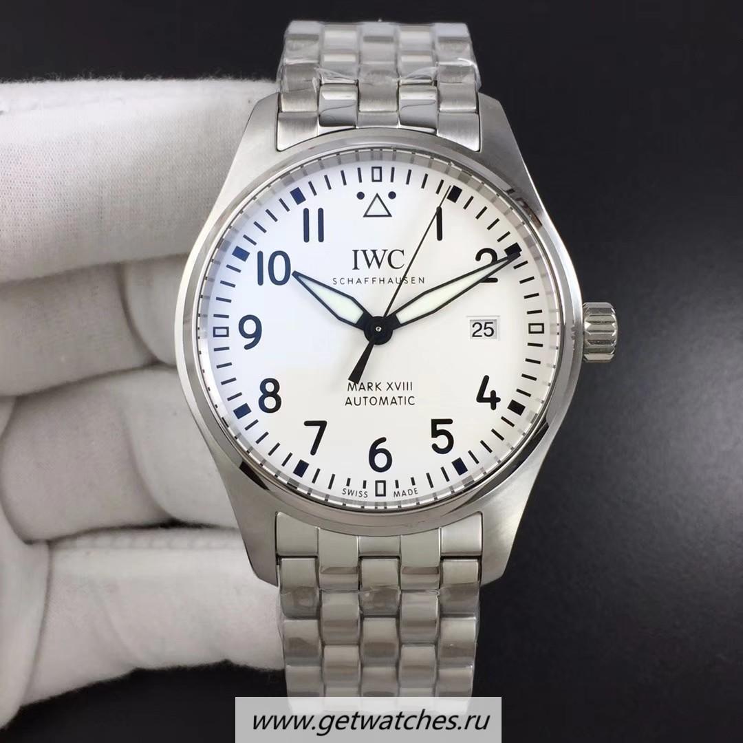 Best Price IWC Pilot Mark XVIII IW327001 V7F SS White Dial ETA 2892-2