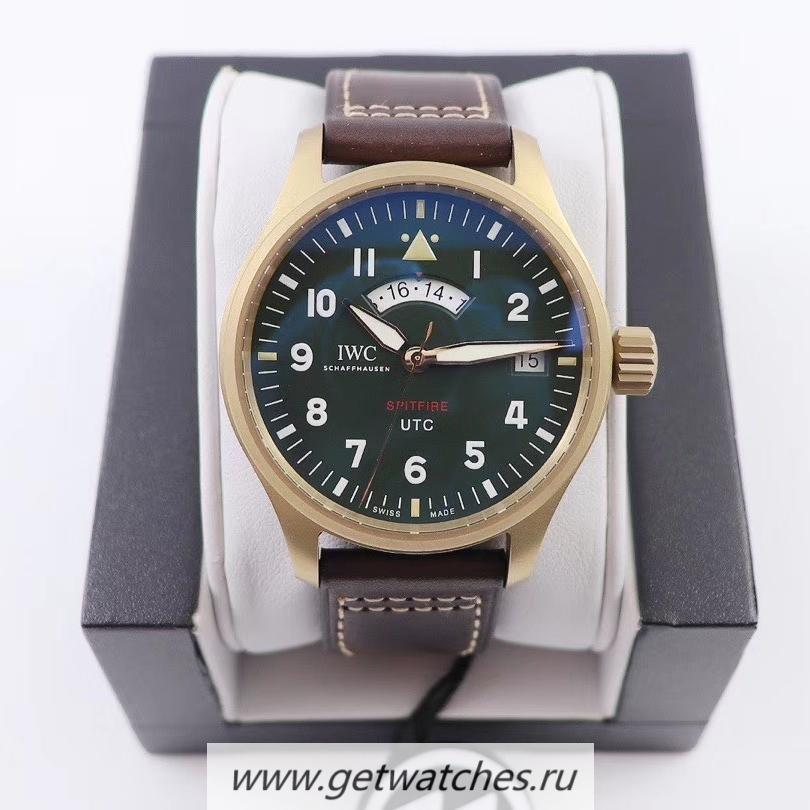Best Price IWC Pilot UTC Spitfire Edition MJ271 IW327101 ZF Bronze Green Dial 2836