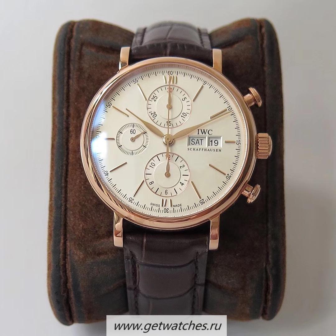 High Quality IWC Portofino Chrono IW391020 ZF V2 Rose Gold White Dial 7750