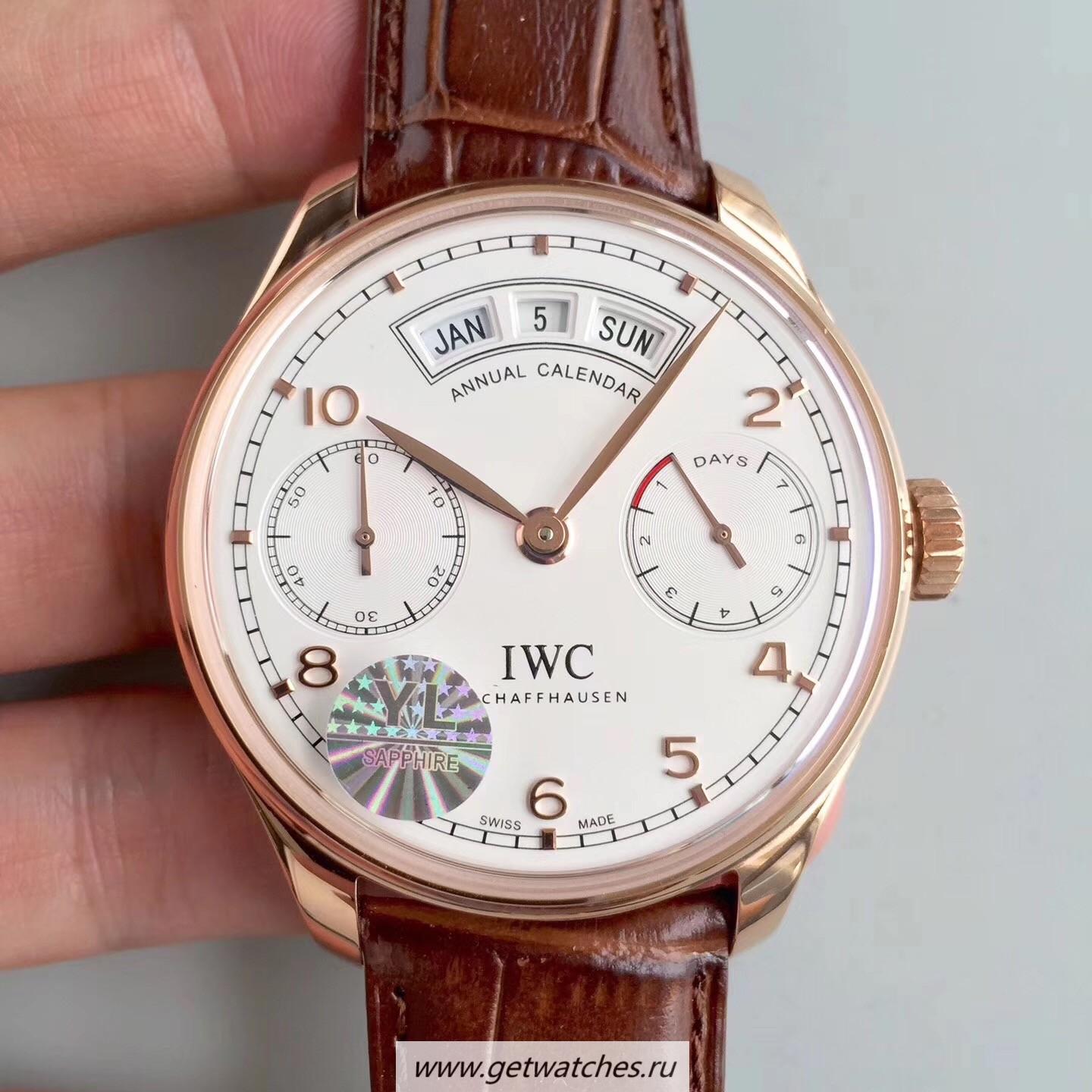 Shop IWC Portugieser Annual Calendar IW503504 YLF Rose Gold White Dial 52850