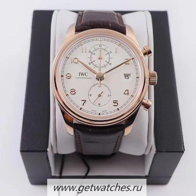 NEW Replica IWC Portugieser Chrono Classic IW390301 ZF Rose Gold White Dial 7750