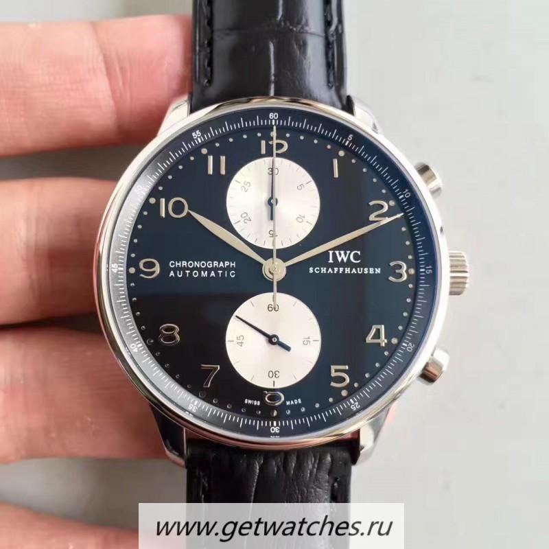 Replica IWC Portugieser Chrono IW371404 ZF SS Black & White Dial 7750