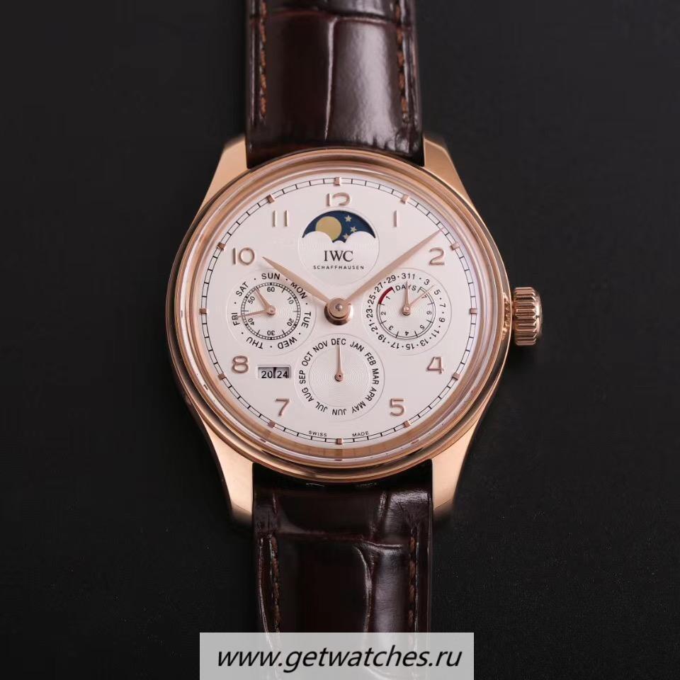 NEW Replica IWC Portugieser Perpetual Calendar IW503302 V9F Rose Gold White Dial 52610