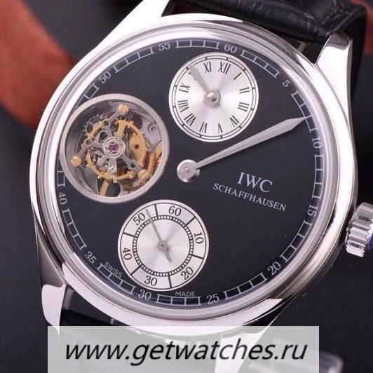 Fake IWC Portuguese Regulateur Tourbillon IW5446 SS Black Dial Tourbillon