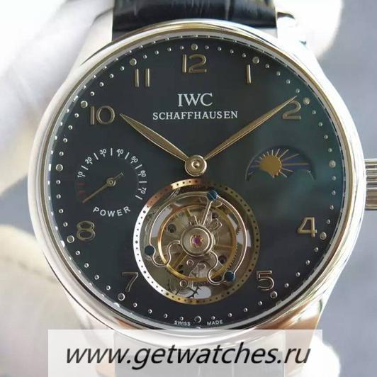 Perfect Replica IWC Portuguese Regulateur Tourbillon SS Black Dial Tourbillon