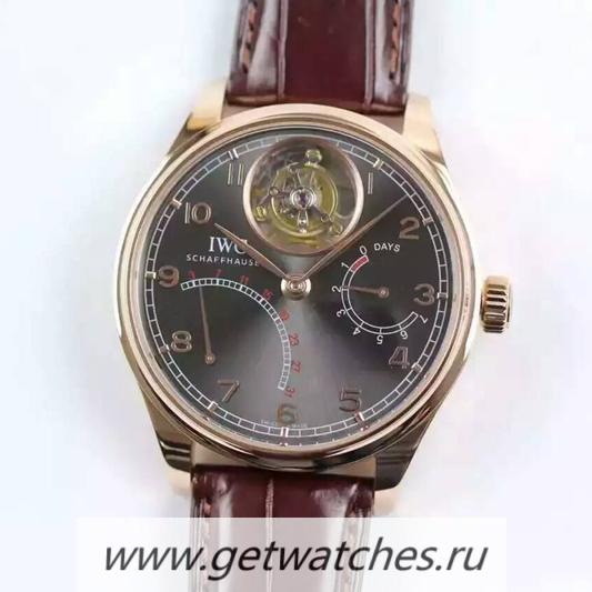 Perfect Replica IWC Portuguese Tourbillon IW504601 Power Reserve Rose Gold Anthracite Dial Tourbillon