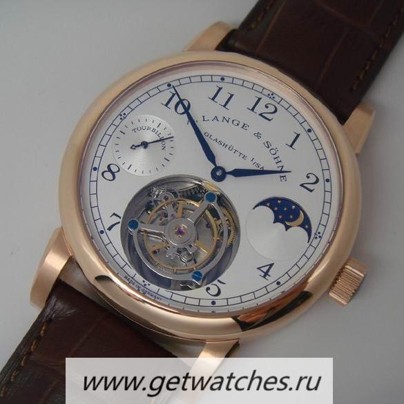 Replica A. Lange & Sohne Pour Le Merite Tourbillon Moonphase Rose Gold White Dial Tourbillon