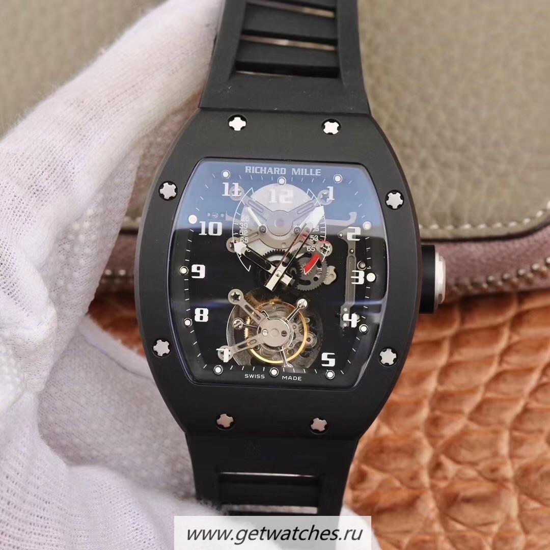 Copy Richard Mille RM001 Tourbillon JBF Ceramic Black Dial Tourbillon