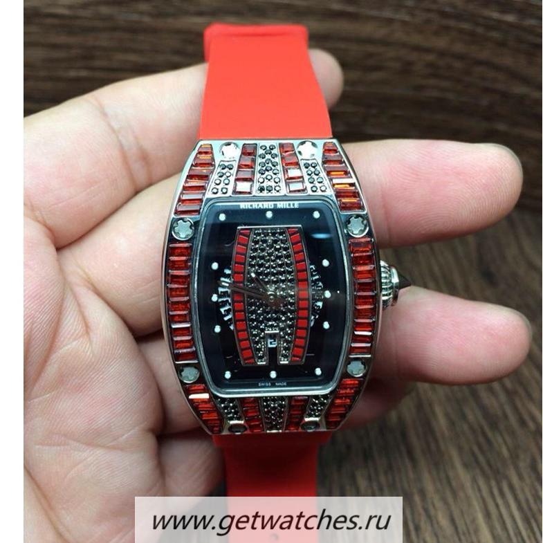 Shop Richard Mille RM007 Ladies SS Red D1am0nds Dial M6T51