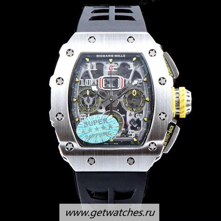 Fake Richard Mille RM011-03 KVF Titanium Black Dial 7750
