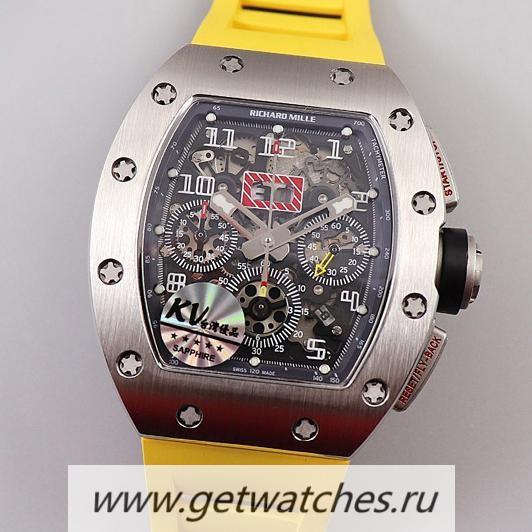 Shop Richard Mille RM011 Chrono KVF SS Black Dial 7750 V3