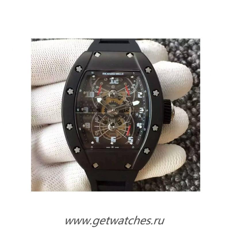 Replica Richard Mille RM022 Aerodyne Dual Time Zone PVD Skeleton Dial M9015