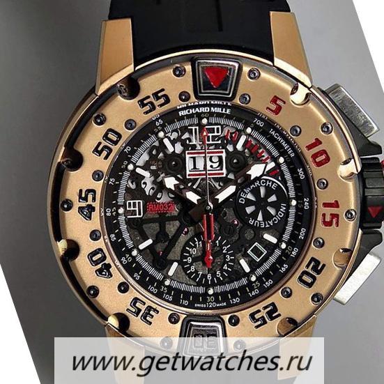 Copy Richard Mille RM032 Rose Gold Black Dial 7750