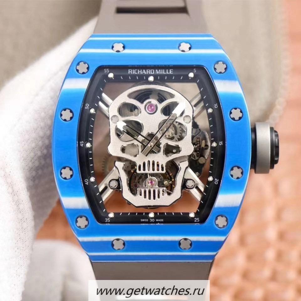 Copy Richard Mille RM052-01 JBF Blue Forged Carbon Skeleton Dial Tourbillon