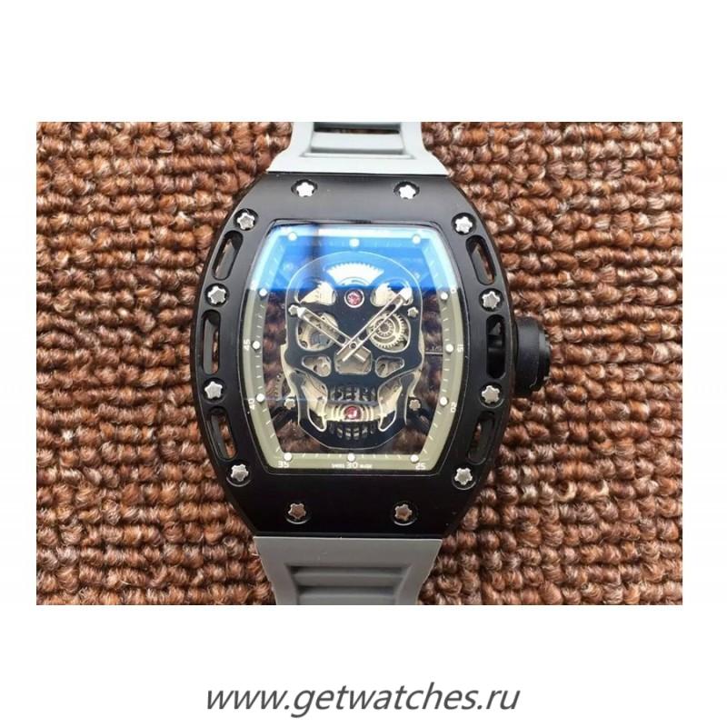 Copy Richard Mille RM052 PVD Black Skull Dial M6T51