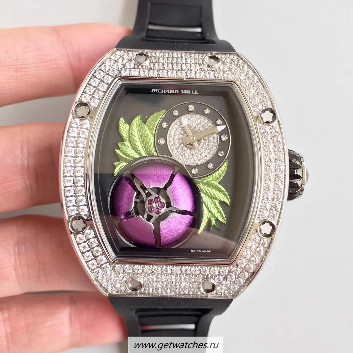 Perfect Replica Richard Mille RM19-02 Tourbillon Fleur RMF SS & D1am0nds Magnolia Dial M6T51