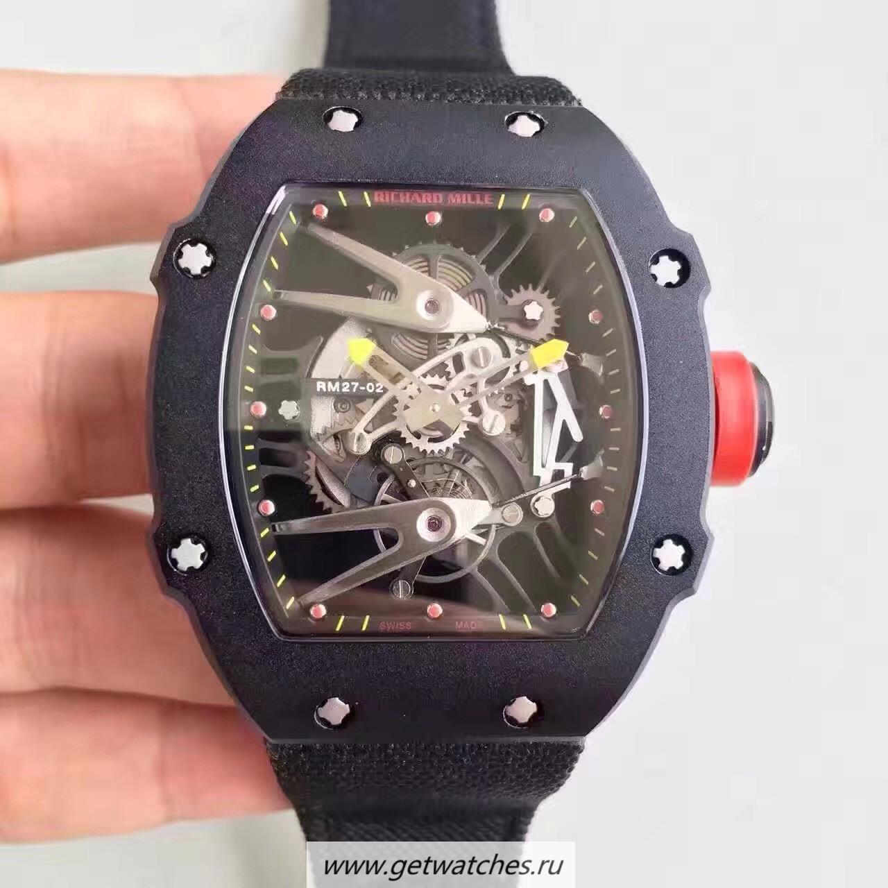 Perfect Replica Richard Mille RM27-02 Black Ceramic Black & Skeleton Dial M9015