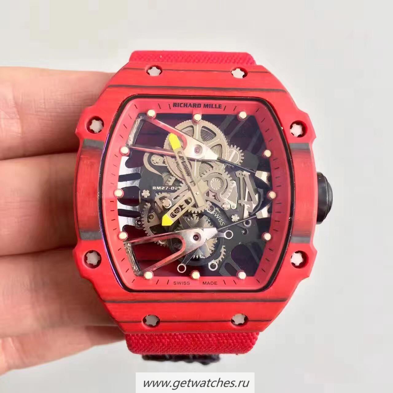 Copy Richard Mille RM27-02 KVF Red Forged Carbon Red & Skeleton Dial M9015