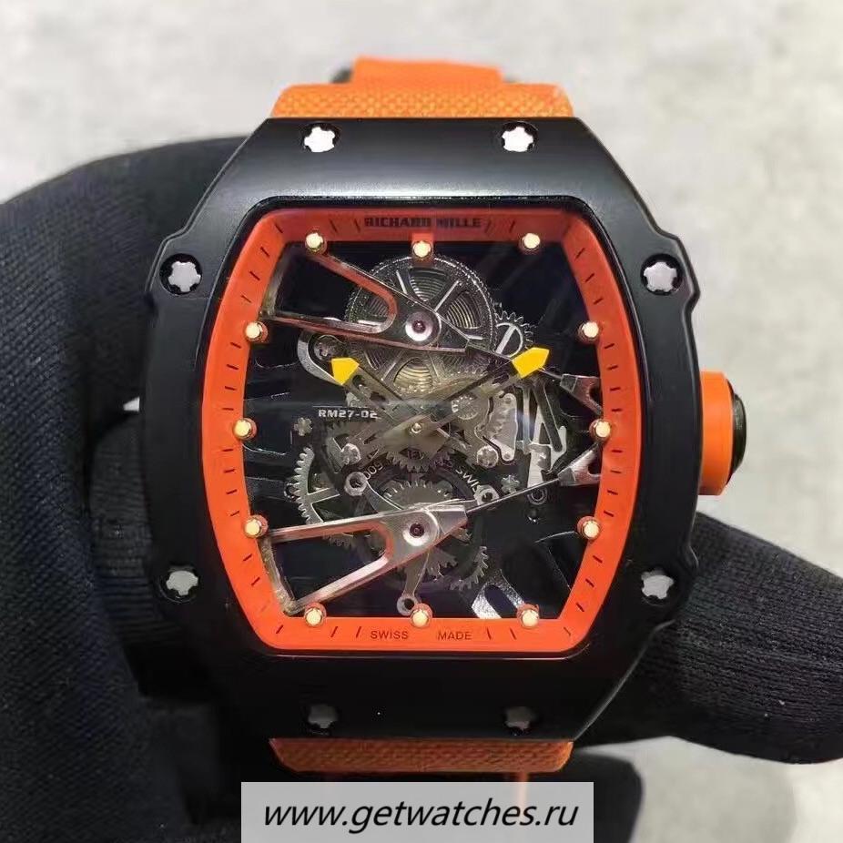 Copy Richard Mille RM27-02 PVD Orange & Skeleton Dial M9015
