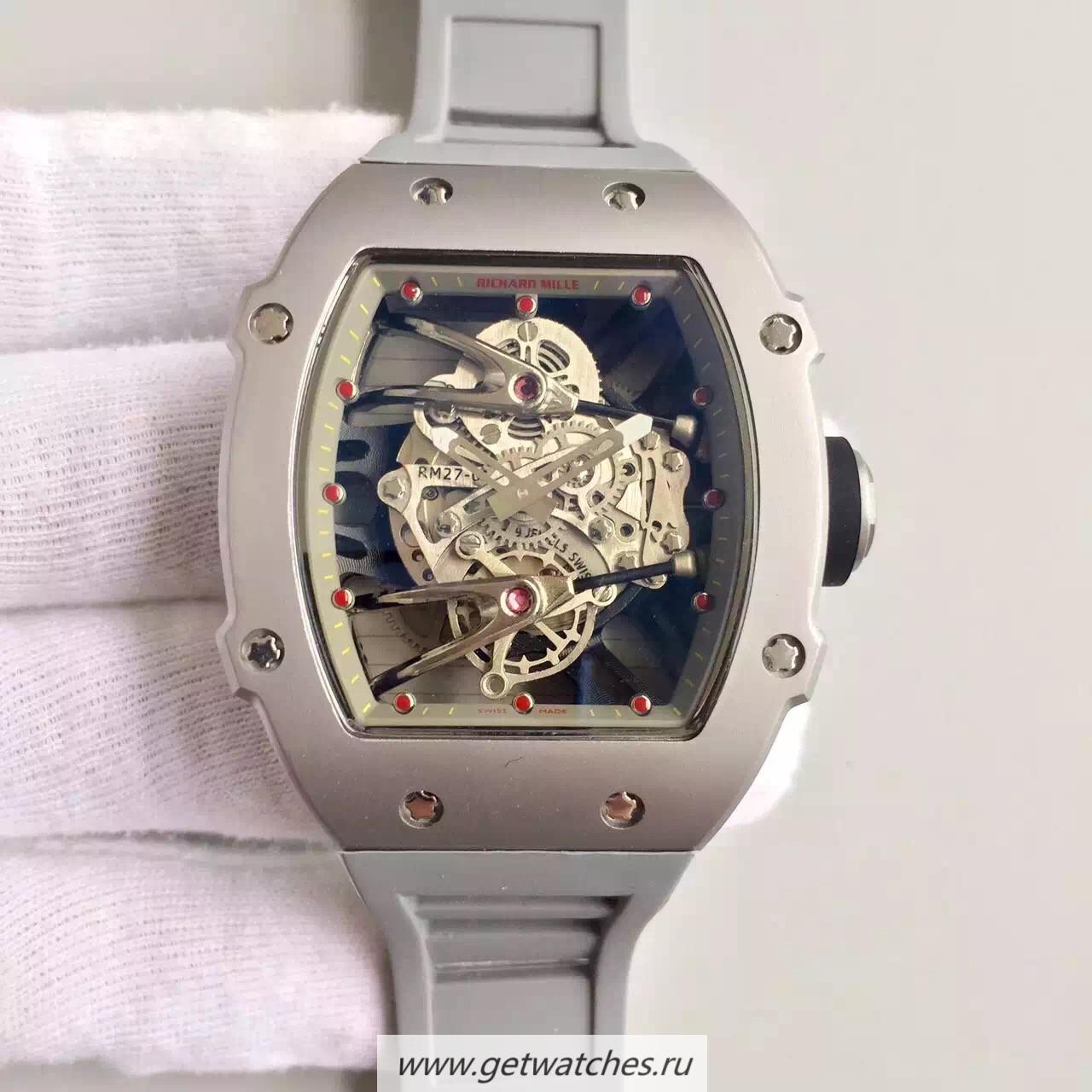 Shop Richard Mille RM27-02 SS Grey & Skeleton Dial M9015