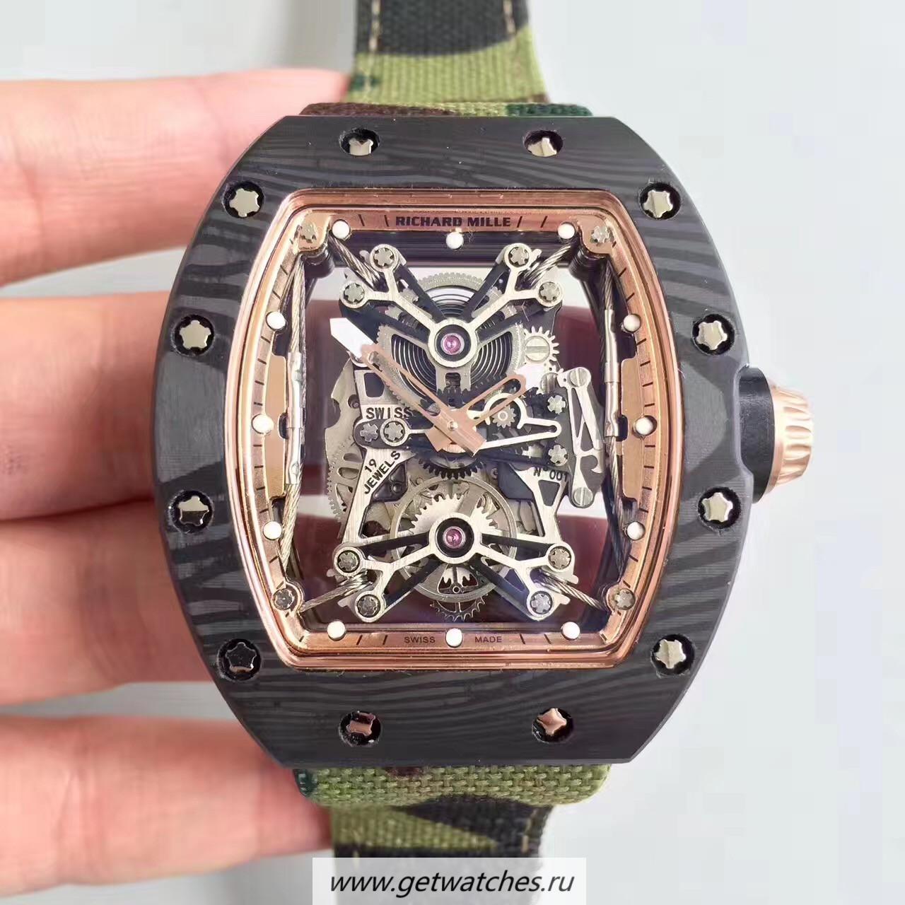 Replica Richard Mille RM50-27-01 NTPT KVF Black Forged Carbon Gold & Skeleton Dial M9015