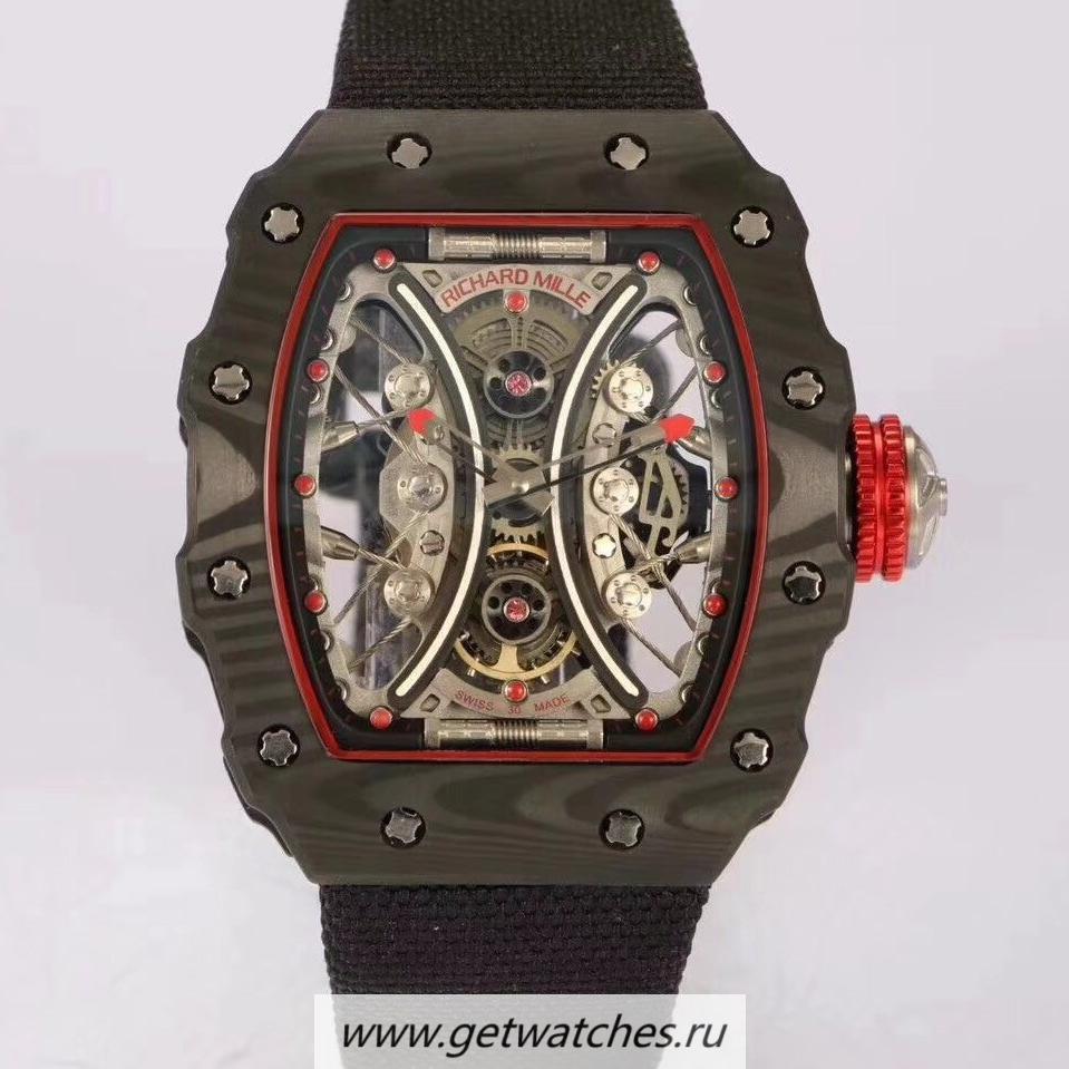 Perfect Replica Richard Mille RM53-01 Tourbillon Pablo Mac Donough KVF Forged Carbon Skeleton Red Dial M9015