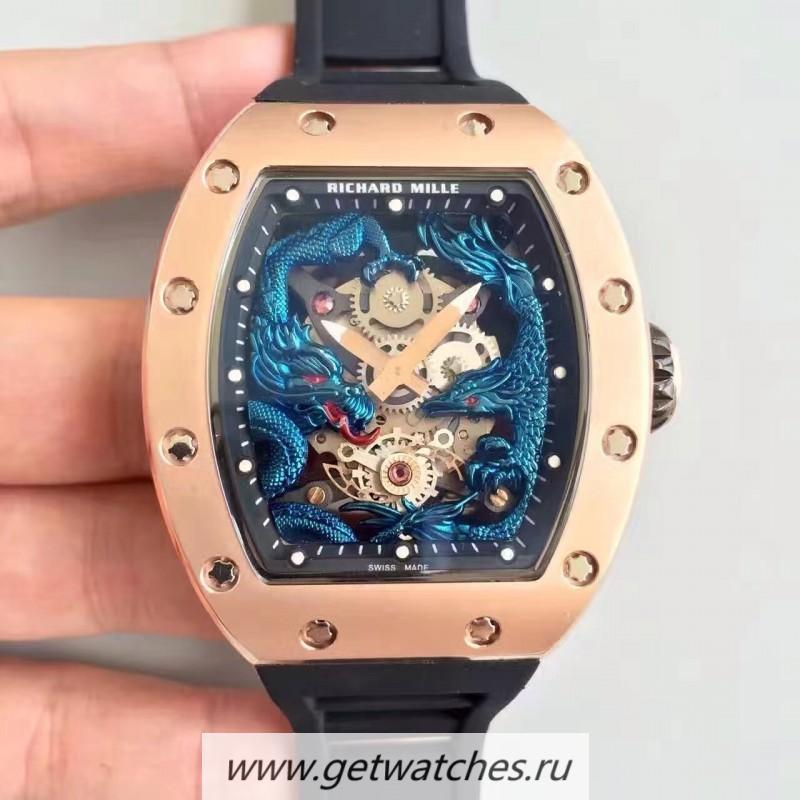 Best Price Richard Mille RM57-01 Jackie Chan Rose Gold Blue Dial M9015