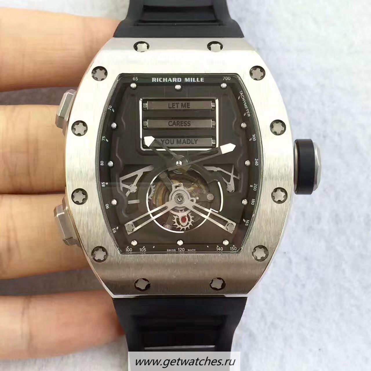 Fake Richard Mille RM69 Erotic Tourbillon KVF Titanium Black Dial Caliber RM69