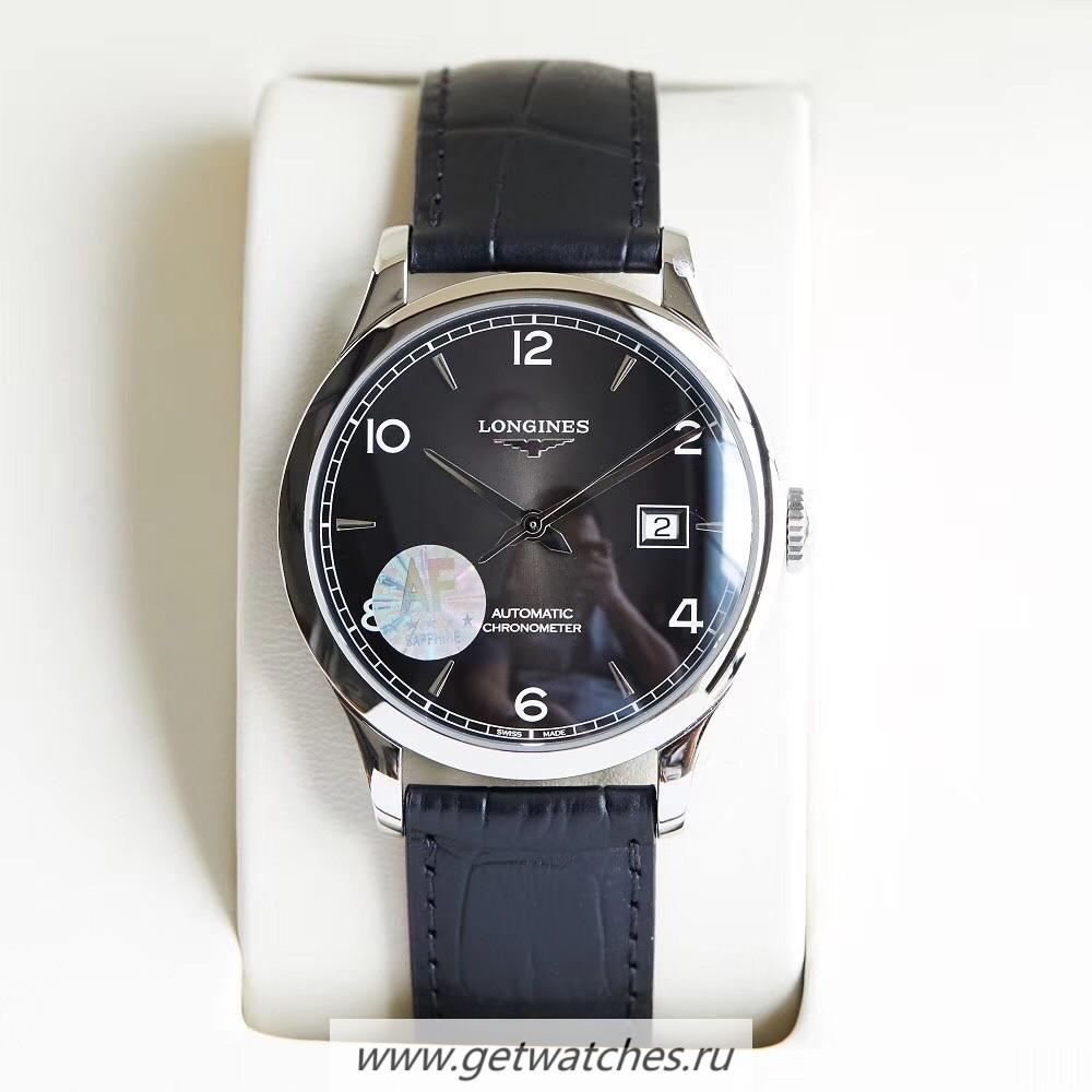 NEW Replica Longines Record L2.820.4.56.2 AF SS Black Dial L888.4