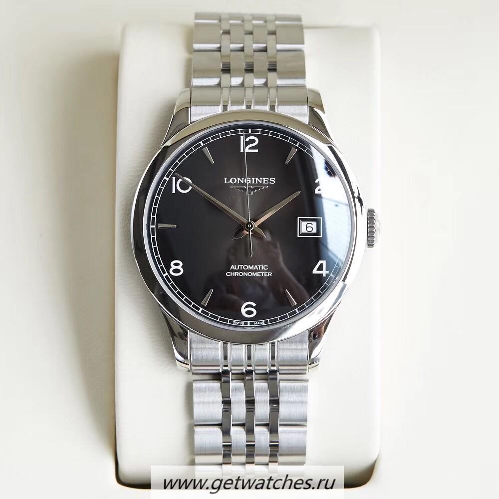 Copy Longines Record L2.820.4.56.6 AF SS Black Dial L888.4