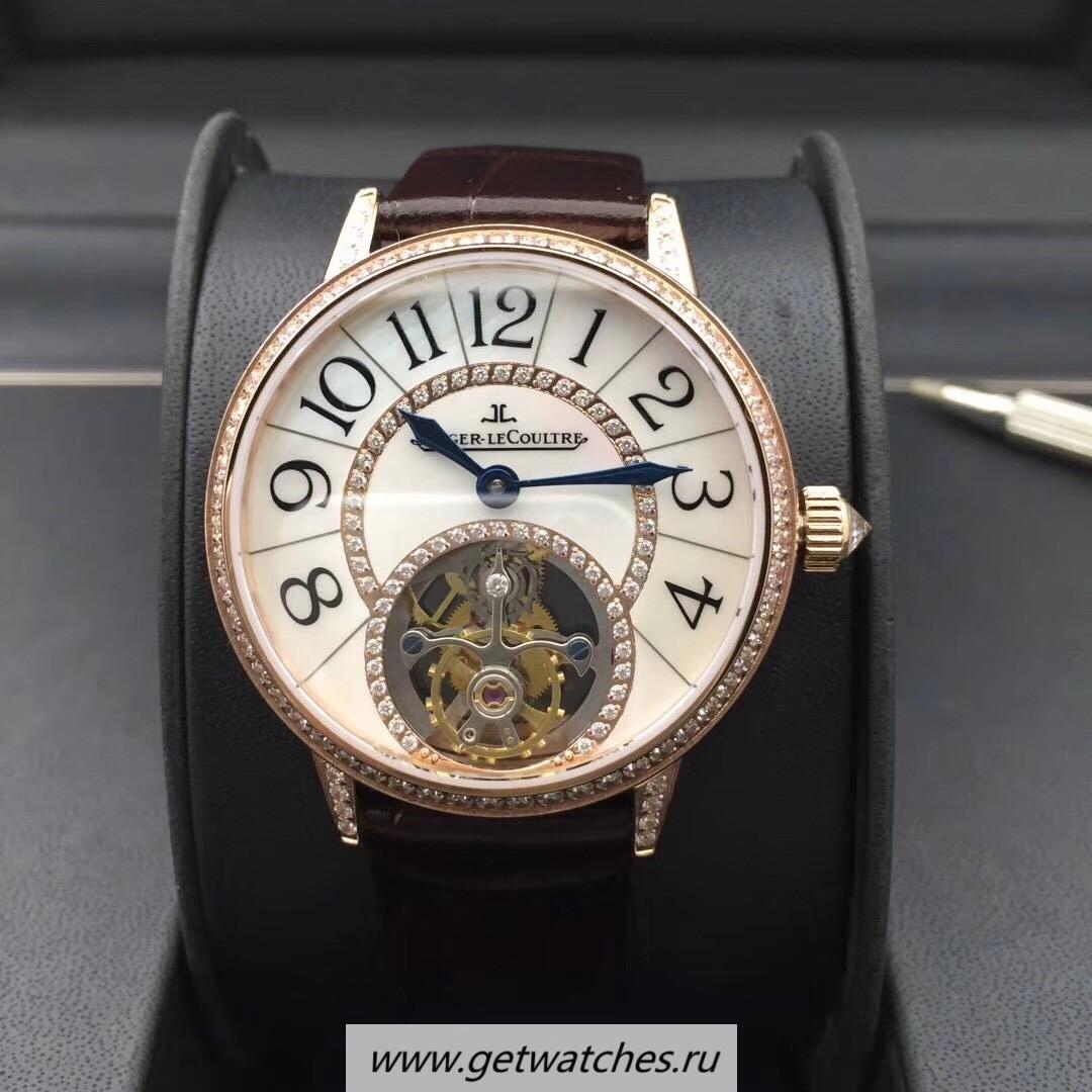 Fake Jaeger-LeCoultre Rendez-Vous Tourbillon 3412405 Noob Factory Rose Gold & D1am0nds Mother Of Pearl Dial Tourbillon