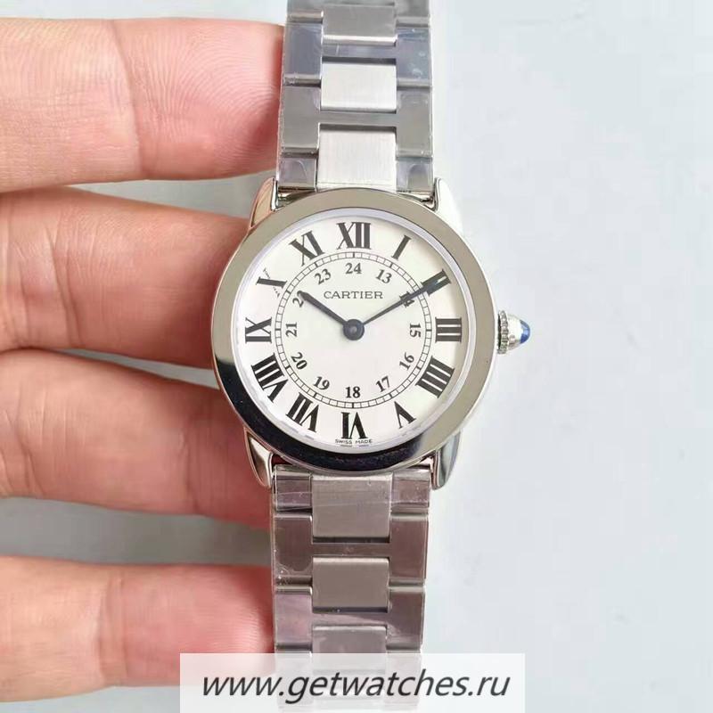 NEW Replica Ca*t1er Ronde Solo Ladies W6701004 29mm K11F SS White Dial Quartz