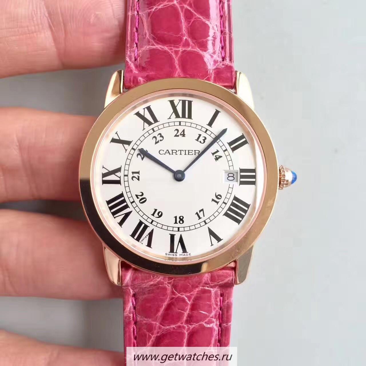 High Quality Ca*t1er Ronde Solo Ladies W6701008 36mm K11F Rose Gold White Dial Quartz